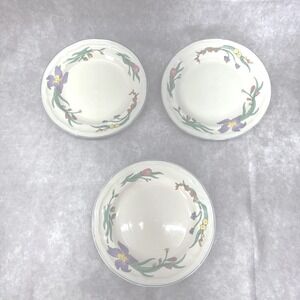 Vintage Gibson Designs Set Of 3 Angel Salad Plates 7.75" Floral Design